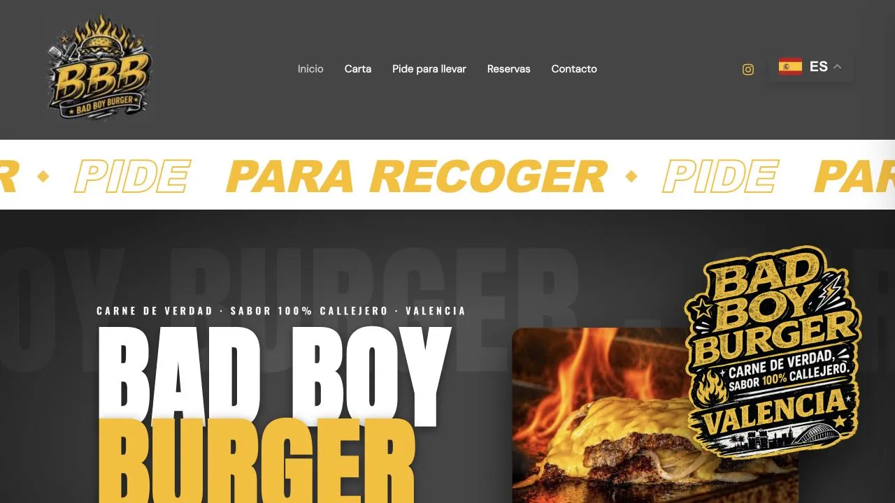 Ejemplo de diseño web: Hamburgueserías