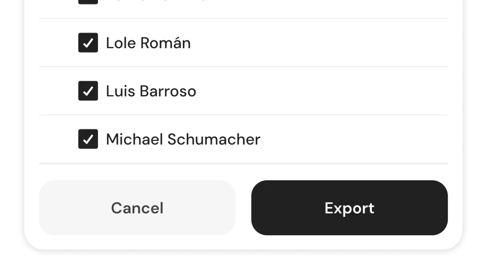 Excel report export for inspection