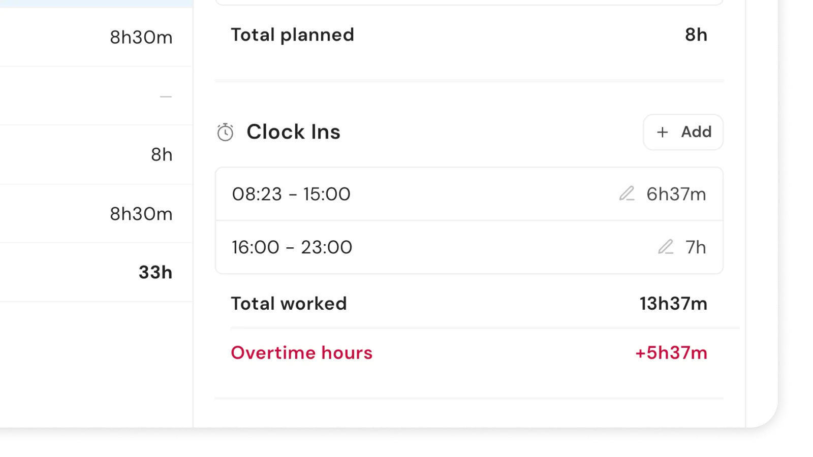 Automatic overtime detection