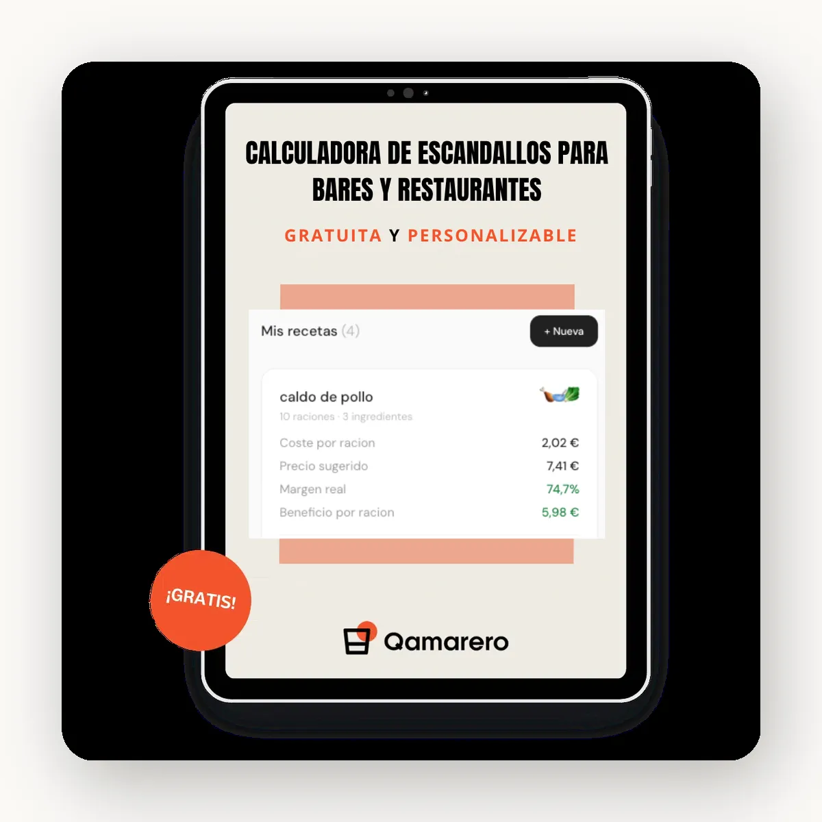 Calculadora de escandallo gratuita para restaurantes