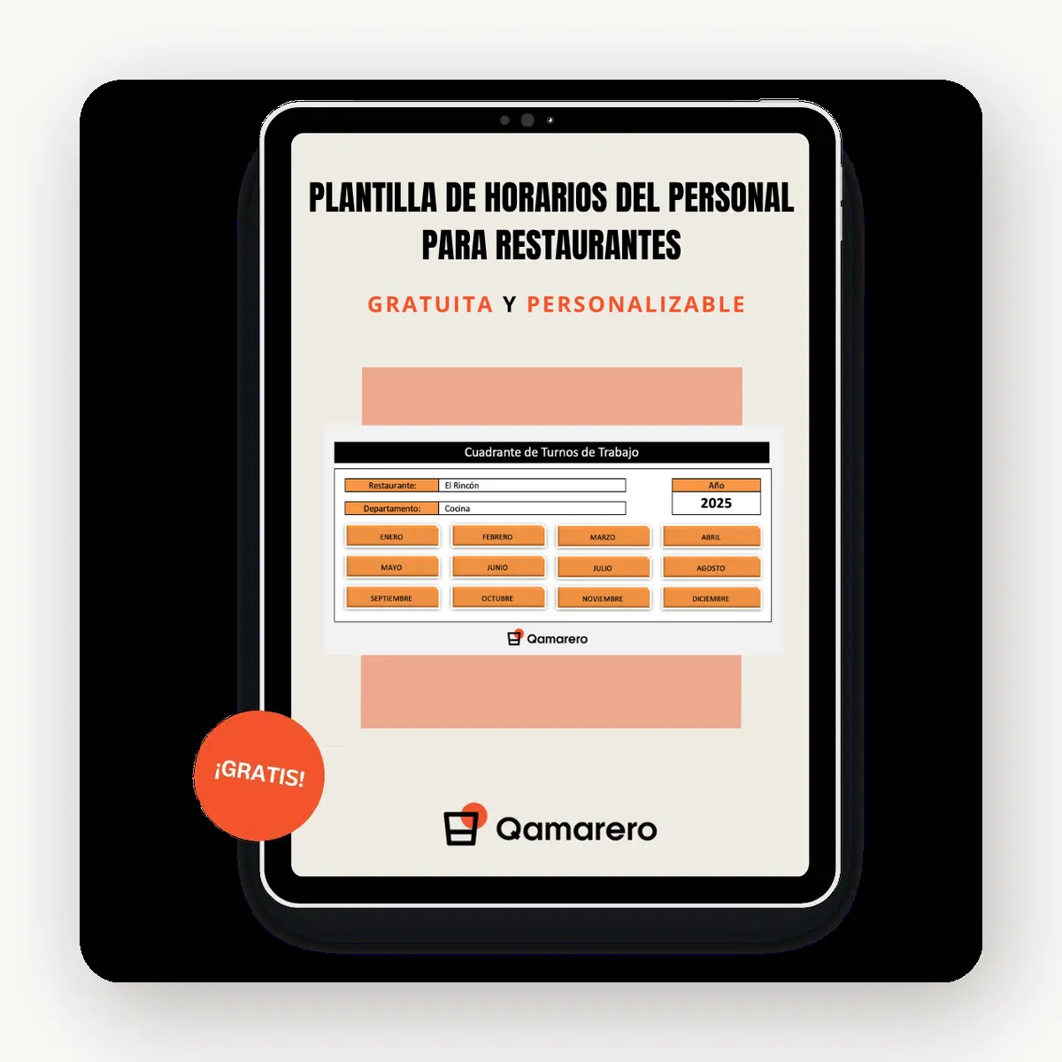 Plantilla de control horario para restaurantes en Excel