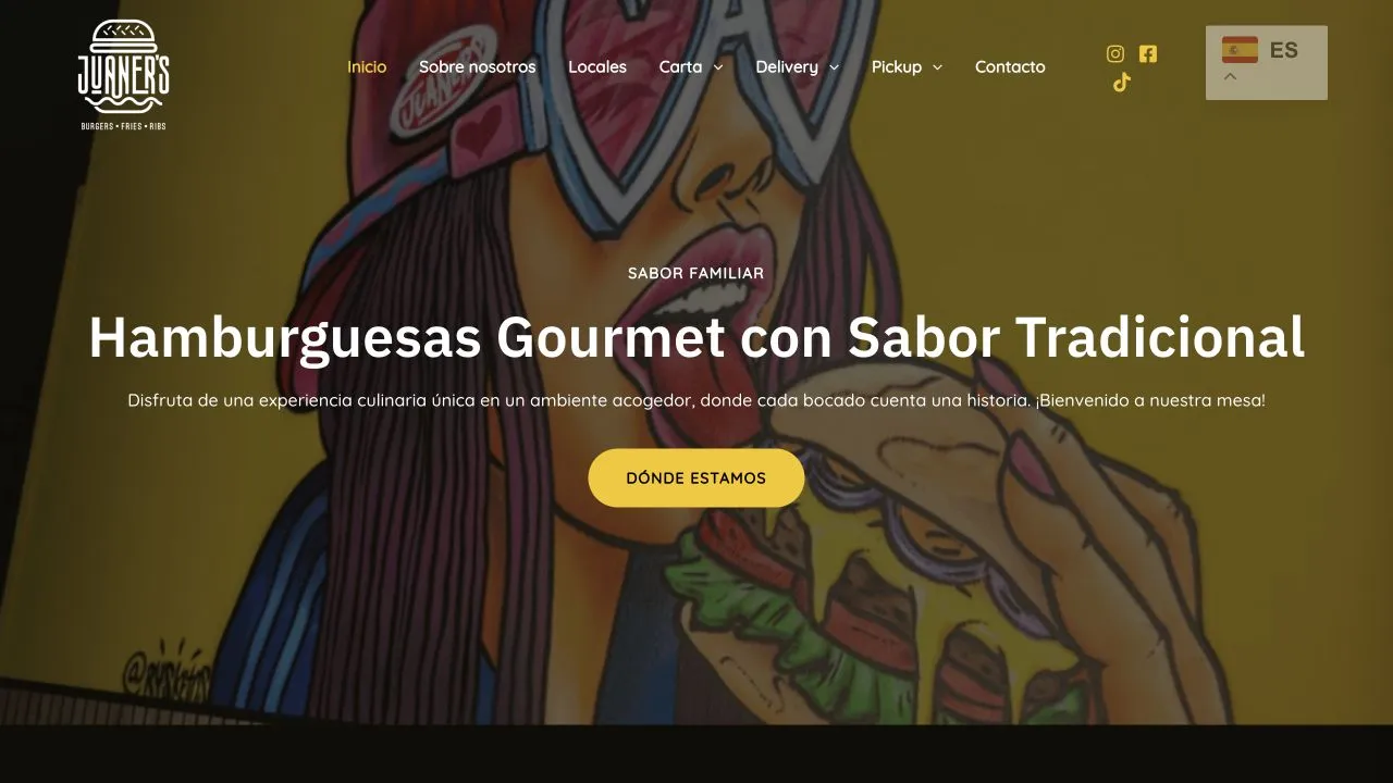 Ejemplo de diseño web: Hamburgueserías