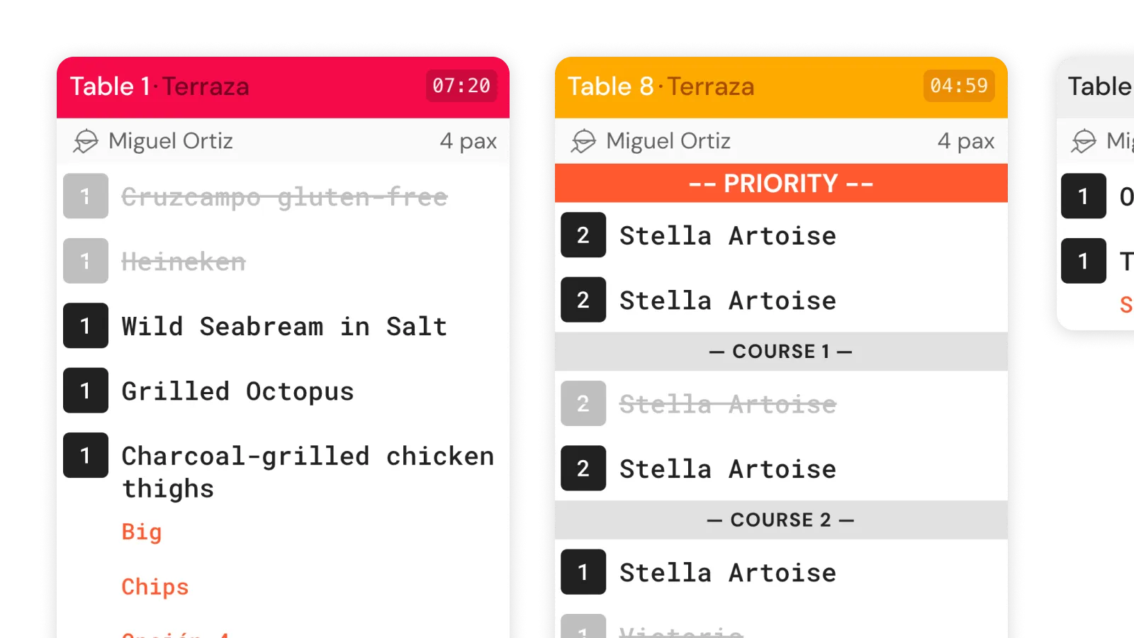 Tempi di preparazione misurati automaticamente