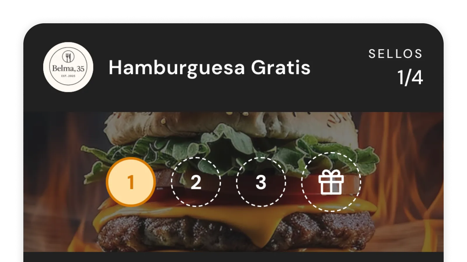 Configuración de tarjeta de sellos en el panel de Qamarero