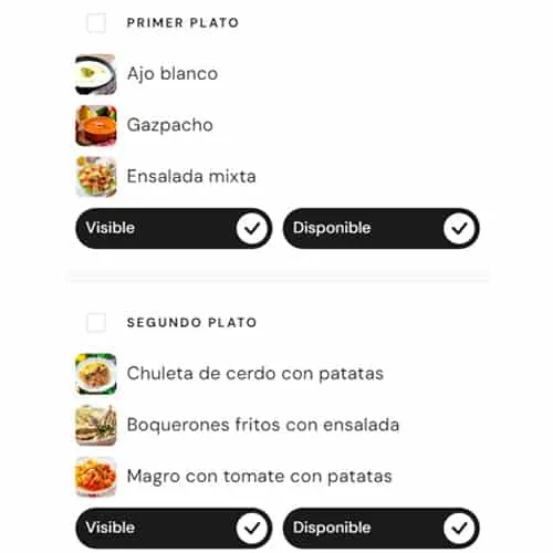 Piatti in evidenza, menu del giorno e offerte