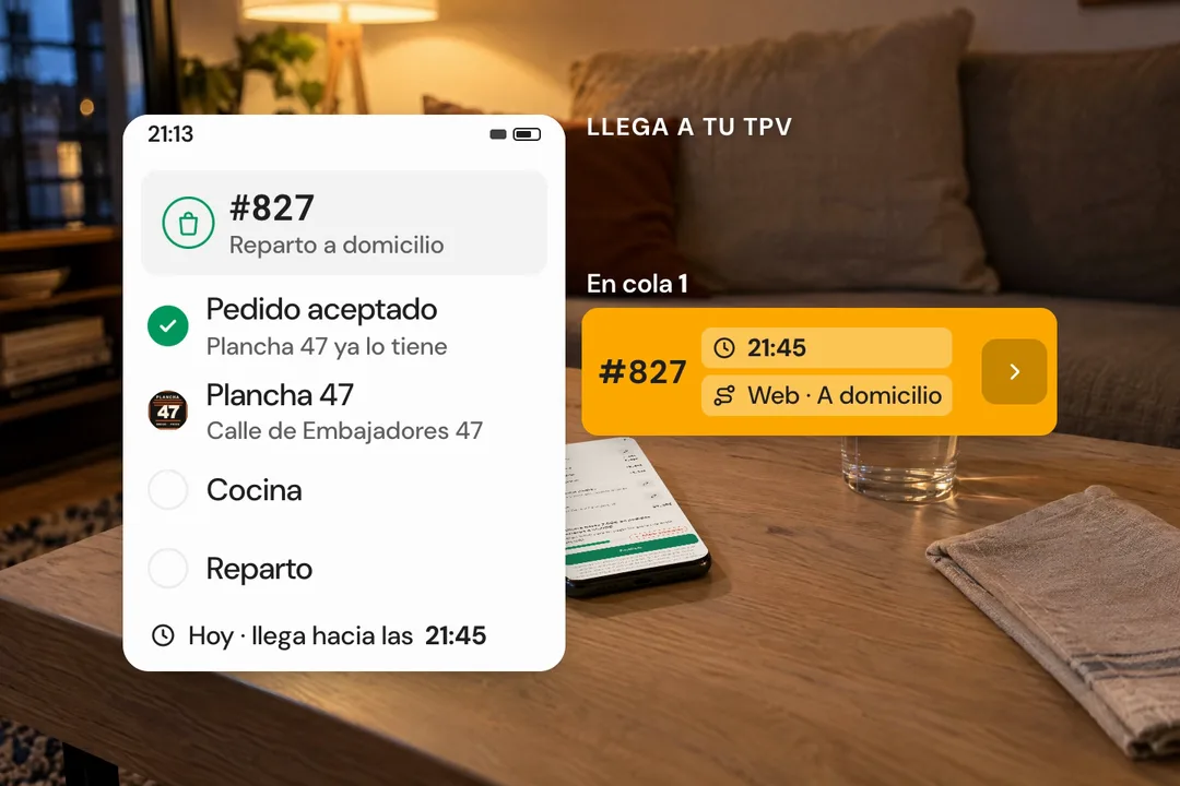 Cliente haciendo un pedido desde el móvil