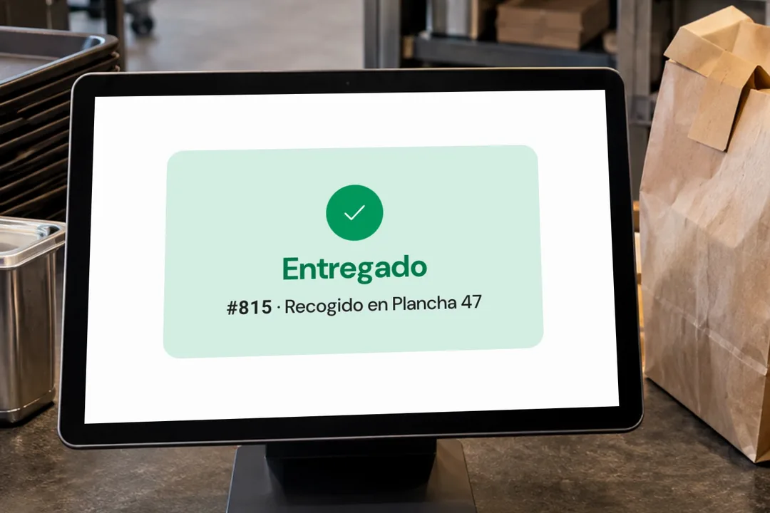 Pedido para recoger identificado en el TPV y estado listo en el móvil