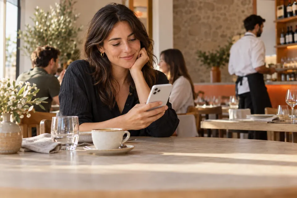 Ilustración de relación con el cliente en un restaurante