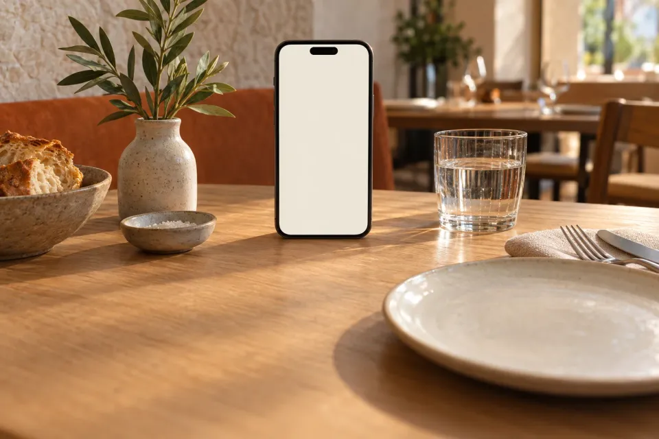 Ilustración de sms y confirmaciones en un restaurante