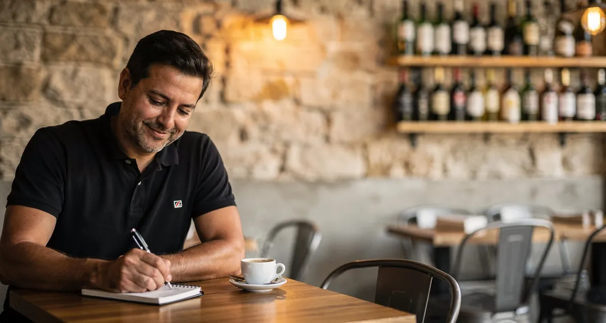 Hostelero en su restaurante tomando notas — demo personalizada de Qamarero