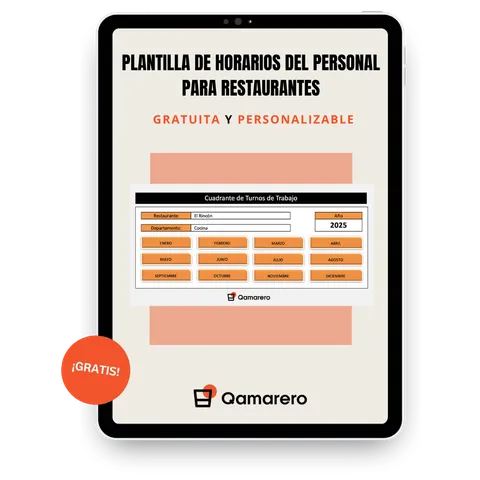 Plantilla de horarios del personal para restaurantes