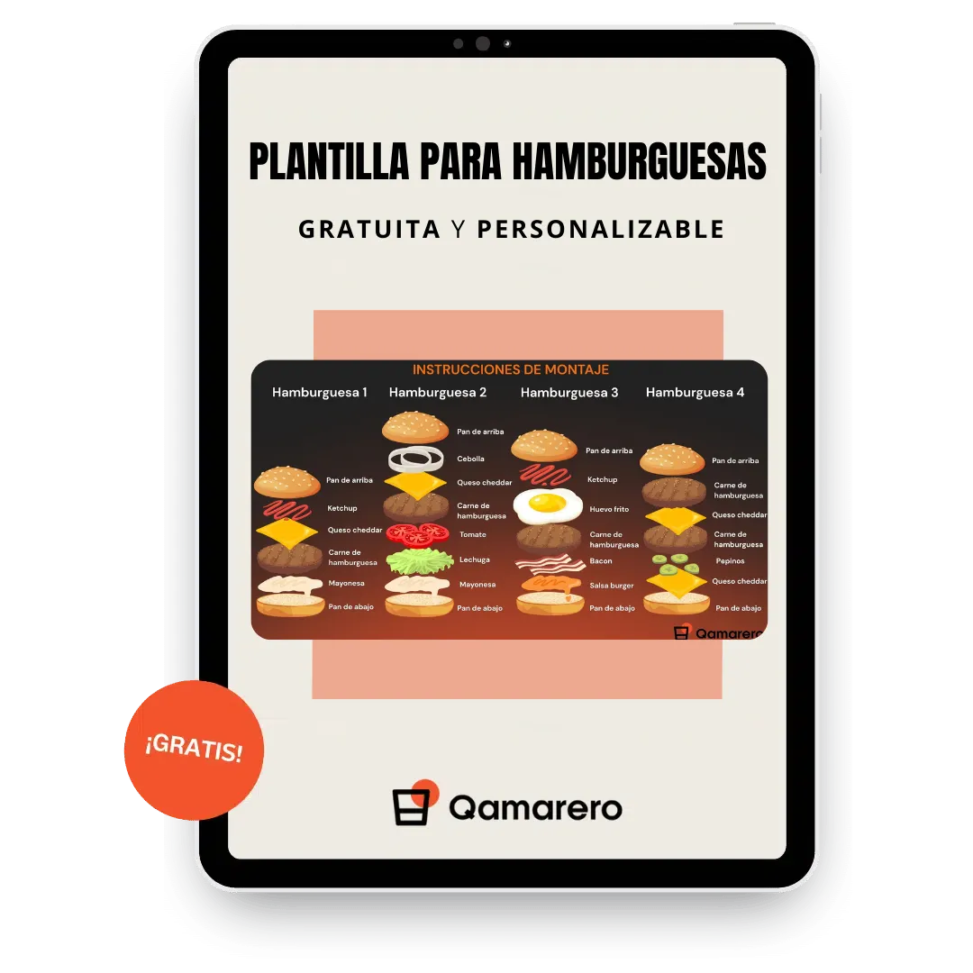 Plantilla de montaje para hamburgueserías