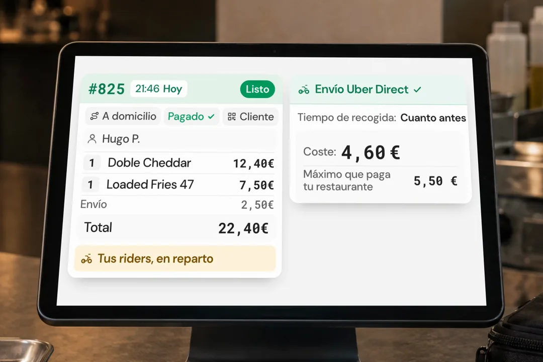 Demostración ilustrativa de uber direct · reparto externo