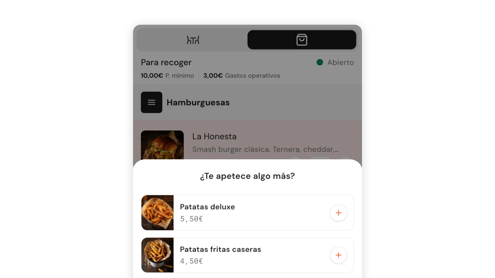 Strip de upselling en el checkout de Delivery con extras relevantes sugeridos